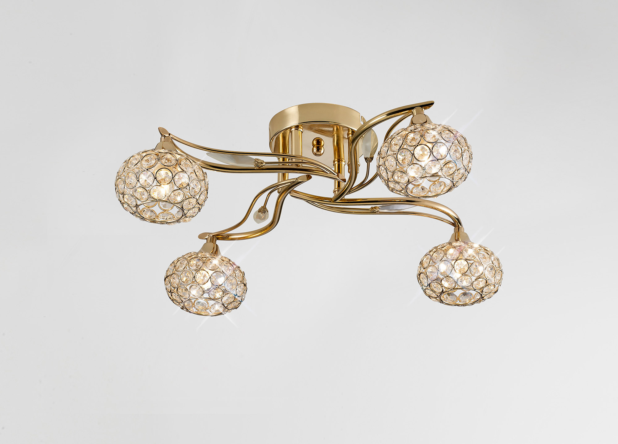 IL30964  Leimo Crystal Ceiling 4 Light French Gold